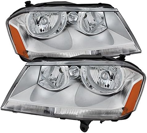 Jdragon Compatible with Dodge 2008-2014 Avenger Chrome Housing Replacement Headlights SXT R/T SE GTS