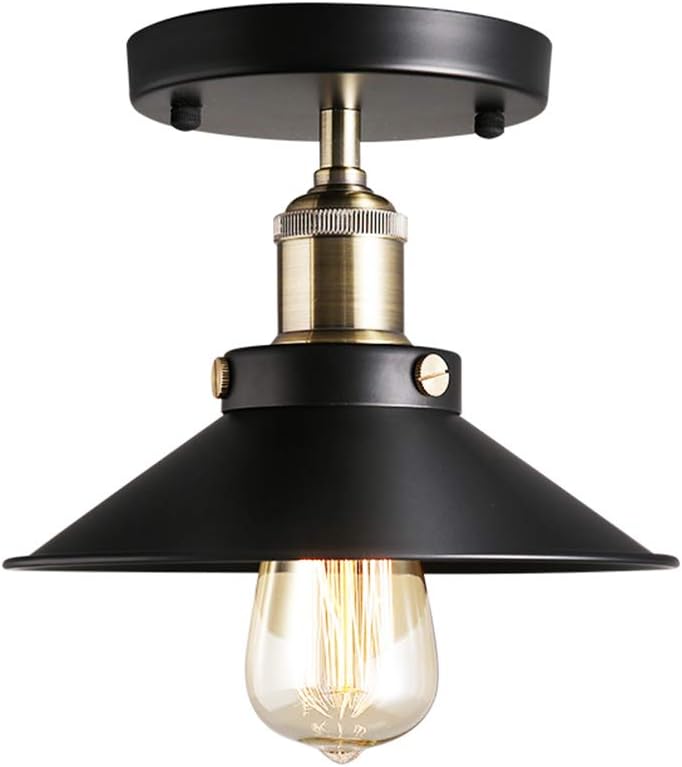 Sheen Vendimia Industrial Lámpara de techo, E26 Enchufe Metal Tonos