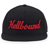 Hellbound 6-Panel Men's Cap &ndash; Baseball Hat Flat Bill, Front &amp; Back Embroidery
