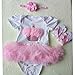 New Handmade Dress for 20"- 22" Reborn Bady Doll Clothes Black Zebra Dresses (Pink cake)