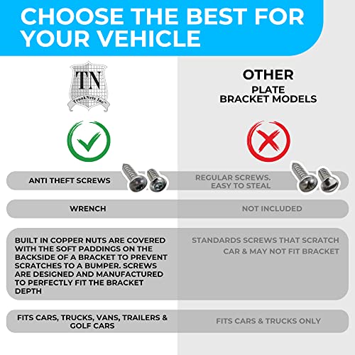 Universal Front Bumper License Plate Bracket, Plate Holder Set with 6