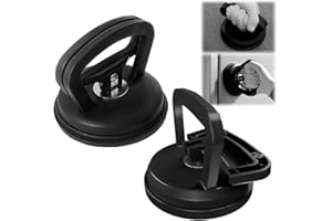 BAUSATZ Suction Cups for Glass Suction Cups to Lift Glass Suckers Lifters Suction Cups for Glass Window Dent Puller Kit Vacuum Suction Cup Material Lift Tile 100kg Load Capacity 11.8cm 2 Packs Black