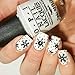 Whats Up Nails - Gold Merry Snowflake Vinyl Stencils for Christmas Nail Art Design (1 Sheet, 20 Stencils)