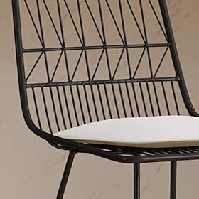 Christopher Knight Home Lilith Counter Stools, 26" Seats, Modern, Geometric, Black Iron Frames with Ivory Cushion (Set of 2) 51Dph0GWaeL