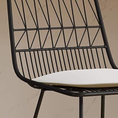 Christopher Knight Home Lilith Counter Stools, 26" Seats, Modern, Geometric, Black Iron Frames with Ivory Cushion (Set of 2) 51Dph0GWaeL