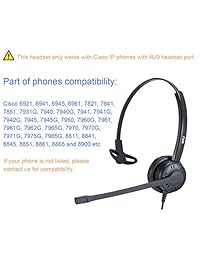 MKJ teléfono auriculares Cisco auriculares micrófono con cancelación de ruido sólo para Cisco teléfono con RJ9 auriculares Jack 7931 G, 7940, 7941 G, 7942 G, 7945 G, 7960, 7961, 7961 G, 7962 G, 7965 G, 7970, 7971, 7971 G