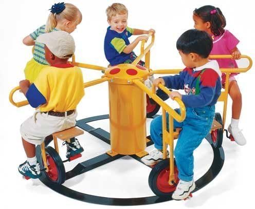 Wholesale Playgrounds RPE-5021BL Merry Go Circel Cycle 5 Seat -Blue Outdoor Commercial Playground Playset