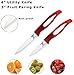 Moss & Stone Kitchen Cutlery White Ceramic Knife Set, Red Ceramic Knife Set and Fruit Peeler, Rust Proof & Stain Resistant, Kitchen Cooking Knife Set, 5 Pieces Red Knives
