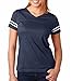 LAT Apparel Ladies Football Jersey V-Neck Tee Short SleeveT-Shirt