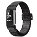 Fintie Band for Fitbit Charge 2, Nylon Sport Loop Breathable Nylon Replacement Strap Wrist Bands with Adjustable Closure for Fitbit Charge 2 HR Smart Fitness Tracker, Black
