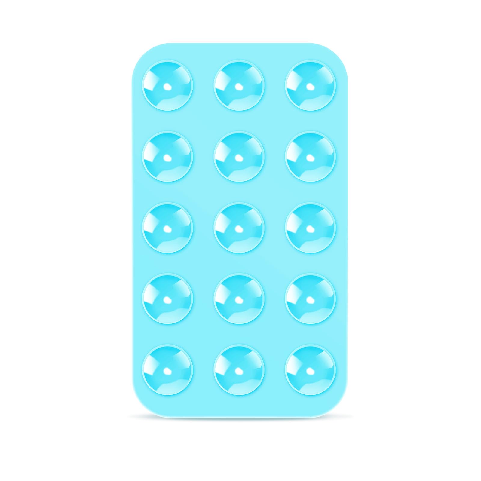 Silicone Suction Cup Phone Mount, Double Sided Phone Suction Holder Back of Phone Sticky Grip Multipurpose Suction Phone Case for Shower Mirror Car Selfies (Light Blue)