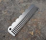 John Gray Knives - Titanium Tactical KeyChain Comb - EDC Made in The USA - Natural Finish
