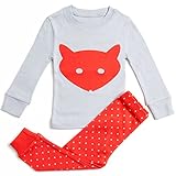 Bluenido Girls Pajamas Lips Fox Ice Cream 2 Piece Pajama 100% Super Soft Cotton (12m-8y)