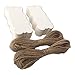 LWR CRAFTS 100 Hang Tags Waved Rectangle with Jute Twines 100ft (4