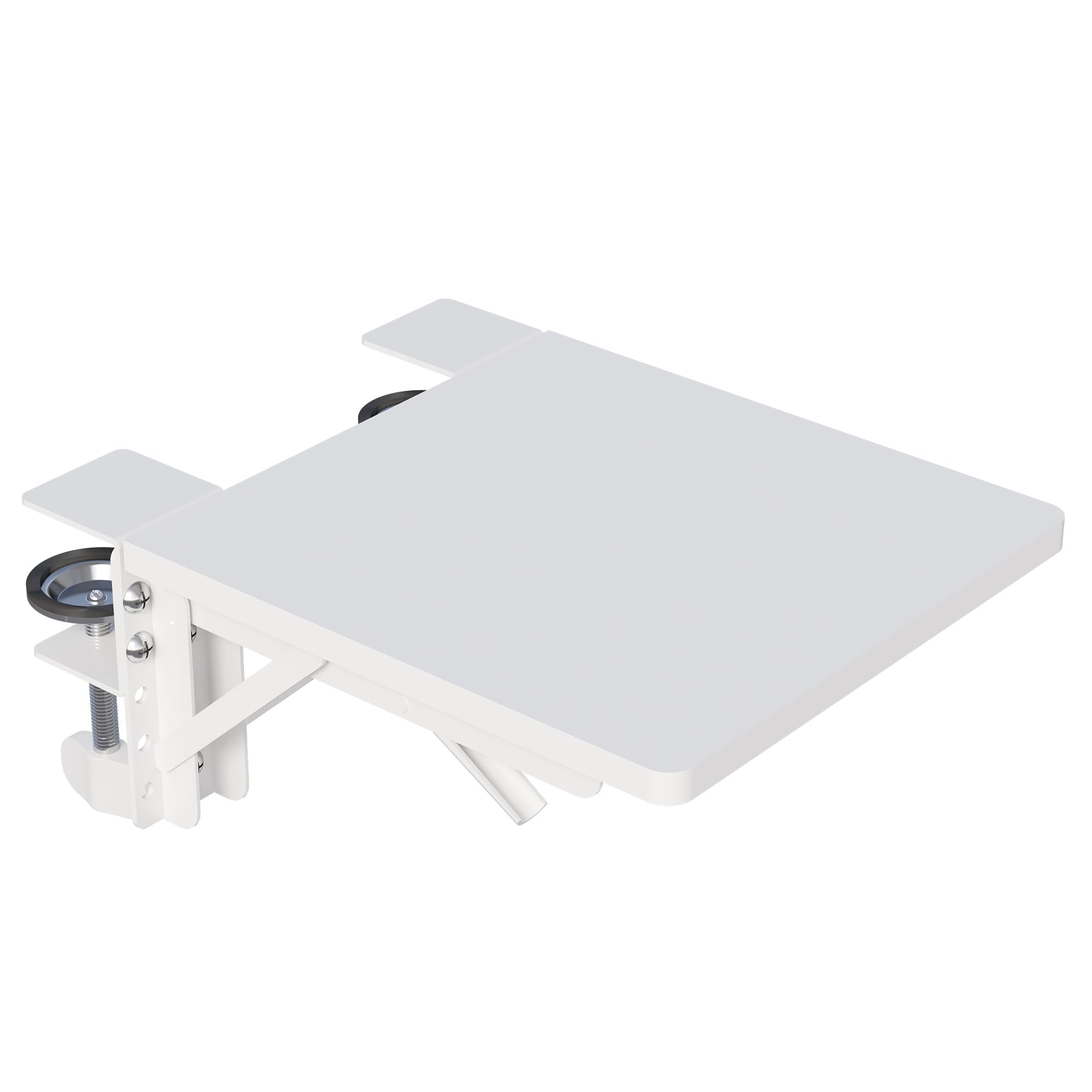 Photo 1 of (PARTIAL SET) BONTEC Ergonomic Desk Extender Tray, 9.5"x9.1" Table Mount Arm Wrist Rest Shelf, 90° Foldable Elbow Support, Clamp on Computer Arm Rest for Desk, Office & Home Use, Durable & Easy to Install