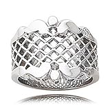 Sterling Silver Polished Lattice Fashion Band
