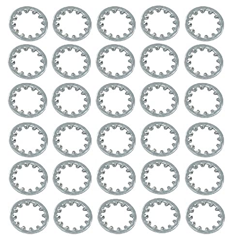 TERF® 30 Pcs Shake Proof Washer M6 Zinc Plated Steel Shakeproof Internal Tooth Star Lock Washers