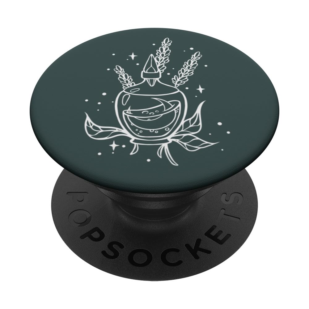 Witchcore Witch Potion Bottle inside Moon PopSockets Adhesive PopGrip