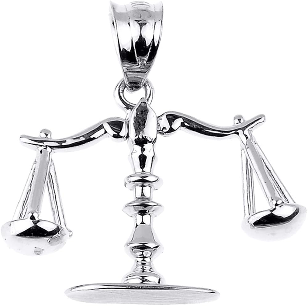 High Polished 925 Sterling Silver 3D Scales of Justice Charm Pendant Claddagh Gold Amazon.co