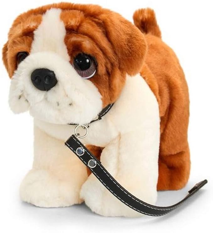Keel Toys Signature Cuddle Bulldog Puppy an Leine Gr. Einheitsgröße, braun / weiß Amazon.de
