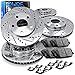 R1 Concepts Front and Rear Brakes and Rotors| Hardware Included| Front and Rear Ceramic Brake Pads and Rotors Kit| Fits 2005-2010 Honda Odyssey