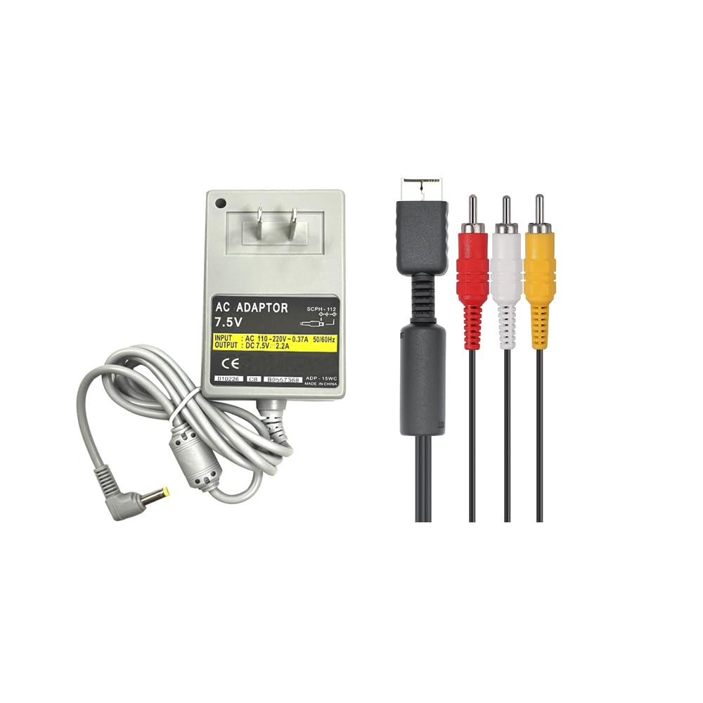 RUITROLIKER AC Power Supply Power Adapter Wall with AV Cable for PS 1 Console