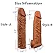 Reusable Condom Penis Sleeve Extender,Couple Membrum Penis Case Cover Dick Overstriking Erection Ipsism Sexual Intrest Stick Wand Fun Rod Sleeve (Brown)