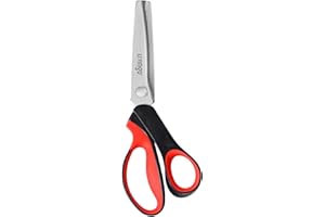 LIVINGO Fabric Cutting Pinking Shears - 9" Zig Zag Edge Heavy Duty Stainless steel Sharp Crinkle Scissors, Professional Handheld Dressmaking, Sewing, Quilting, and DIY Crafting