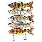 YS EVELYNNA LILIAN Fishing Lures Bass Lures Swimbaits Multi Jointed Artificial Fishing Lures Slow Sinking Lifelike Bait Kits Pack of 5