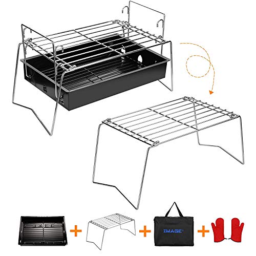 Folding Portable Lightweight Barbecue Grill Tools for Outdoor Grilling Cooking Camping Hiking Picnics Tailgating Backpacking Party
