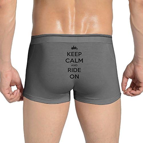 Just Keep Calm And Ride On Men's Cotton Breathable Boxer Briefs Seamless Comfortble Soft Underpants
