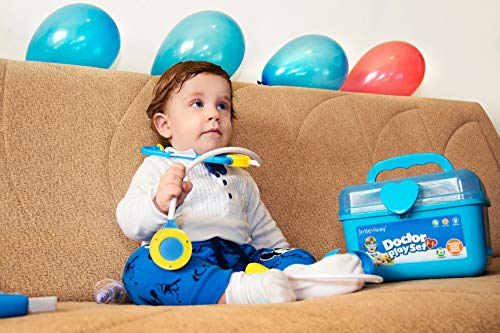 BRITENWAY Educational Doctor Medical Pretend Play Toy Set in Storage Box 34 Pcs – Battery Operated Tools with Lights & Sounds – Promote Learning, Hand to Eye Coordination, Fine Motor Skills - Thumbnail 7