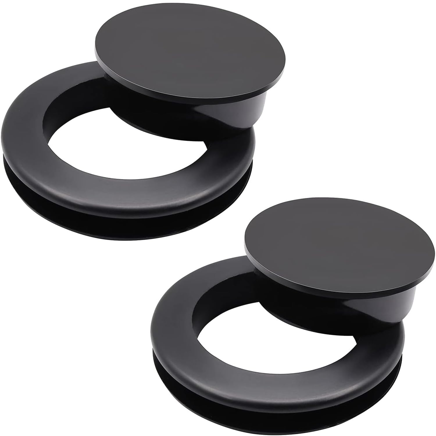 ZXUEZHENG 2 Pieces 2 Inch Silicone Umbrella Hole Ring Plug and Cap Set for Glass Outdoors Patio Table Deck Yard (Silicone,Black)