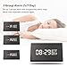 Warmhoming Wooden Digital Alarm Clock with 3 Levels Adjustable Brightness, Acoustic Control Clock with Time Temperature and Humidity (Black)