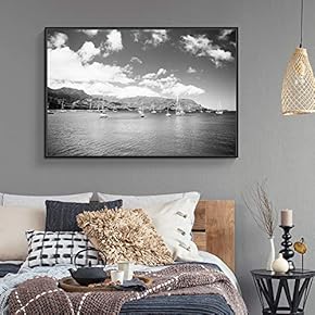 Floating Framed for Living Room Bedroom Black and...