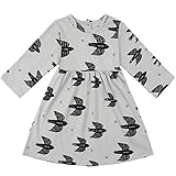 Ephex Girls Kid's Cotton Long Sleeve One-piece Dress