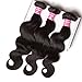 Jolia Hair 8A Grade Virgin Brazilian Body Wave 3 Bundles with 4x4 Free Part Lace Closure 100% Unprocessed Brazilian Human Hair Weave Extensions(20 22 24 + 46 closure)