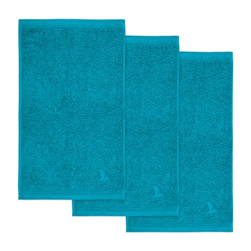 Moeve 3er set Superwuschel guest towel 30 x 50 cm made of 100% cotton, lagoon