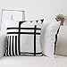baibu Pack of 4 Embroidered Throw Pillow Case, 100% Cotton Decor Black and White Geometric Cushion Cover for Couch Sofa 18x18 inch/4PCS