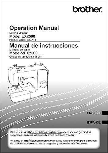 Brother Lx2500 Sewing Machine Owners Instruction Manual Plastic