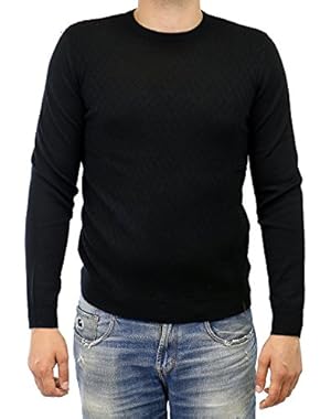 Calvin Klein Men's Merino Diamond-Texture Crew-Neck Sweater