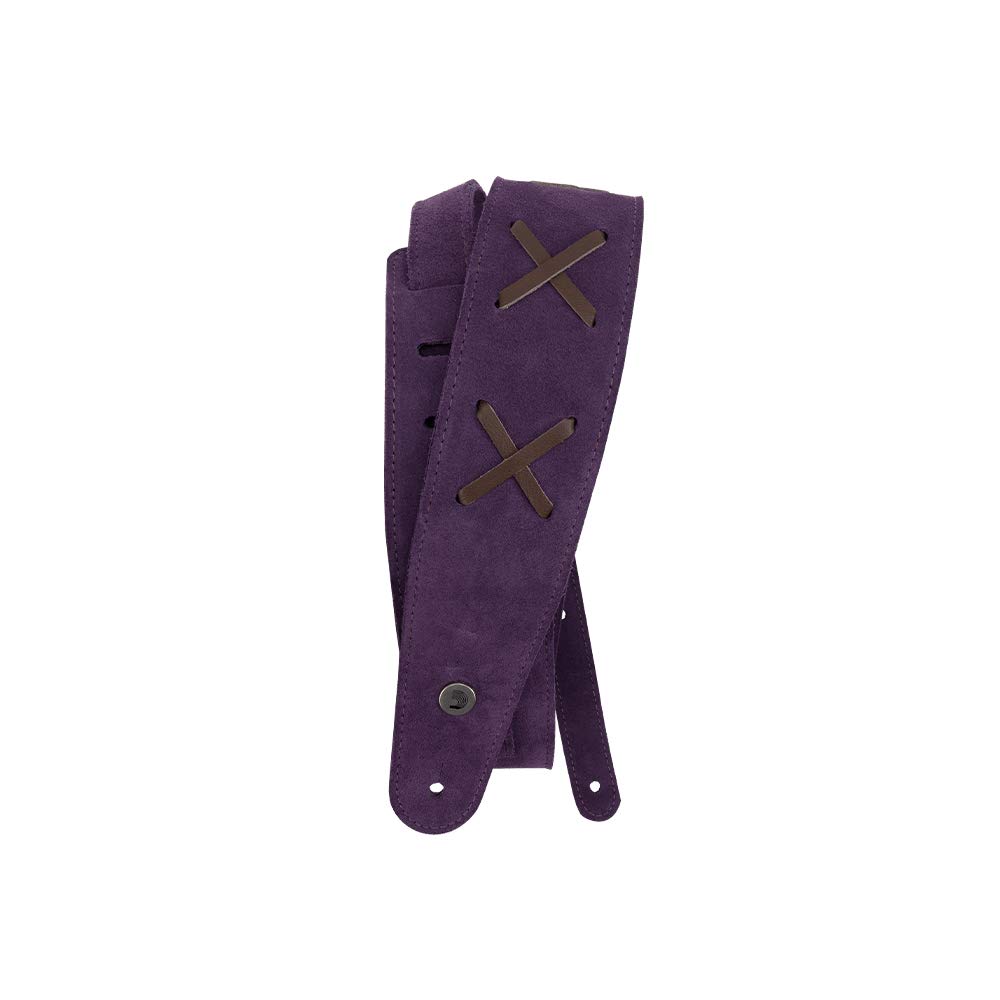 Planet Waves D'Addario Vintage Suede Leather Adjustable Guitar Strap, Purple