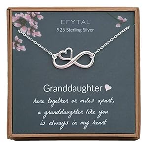 EFYTAL 925 Sterling Silver Infinity with Heart Necklace 