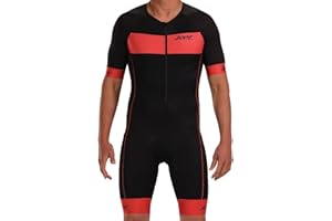 Zoot Men’s Core Tri Aero Racesuit, Short Sleeve Tri Suit, Swim Bike Run Chamois Pad, Pockets, UPF 50+ Quick Dry Fabric