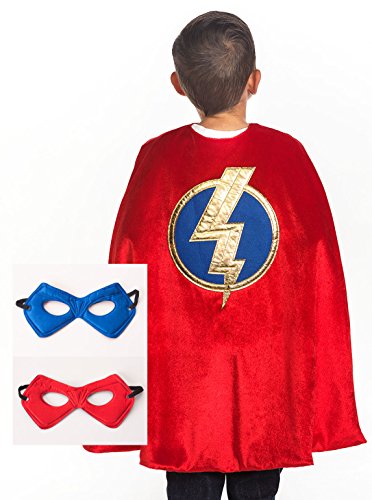 Little Adventures Super Hero Cape & Mask Set for Boys - Red Super Hero