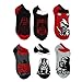 Star Wars Kids Teen Adult 6 pk Socks (6-8 (Shoe: 10.5-4), Red/Black/Grey)