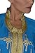 Moroccan Caftan Hand Made Breathable Cotton with Gold Hand Embroidery Long Light Blue