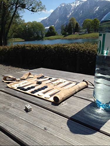 Sondergut Roll-up Suede Backgammon Game Cream