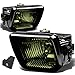 Auto Dynasty Compatible with Honda Civic Driving Bumper Fog Light+Bulbs+Switch (Smoke Lens) - 6th Generation EJ EM EK D16