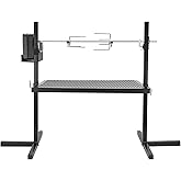 Onlyfire Adjustable Outdoor Camping Rotisserie Grill System and Spit Kit with Portable DC 3V Motor and 29 Inch Hexagon Spit R